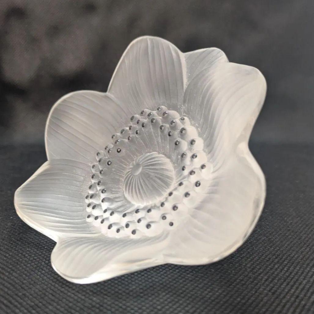 美品 刻印 Lalique ルネ・ラリック アネモネ ペーパーウェイト 文鎮
