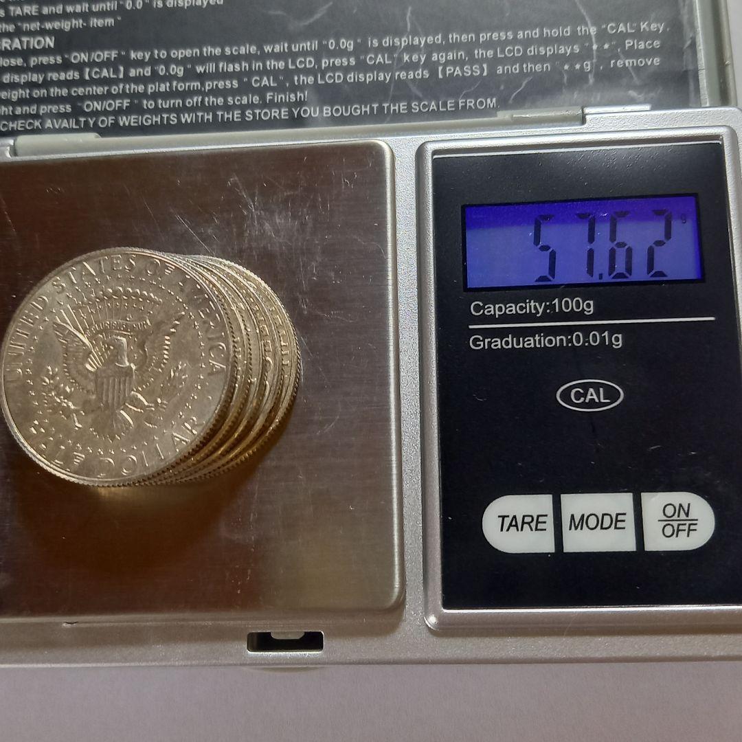 銀貨 1967年 ケネディハーフダラー 5枚set 量目51.62g