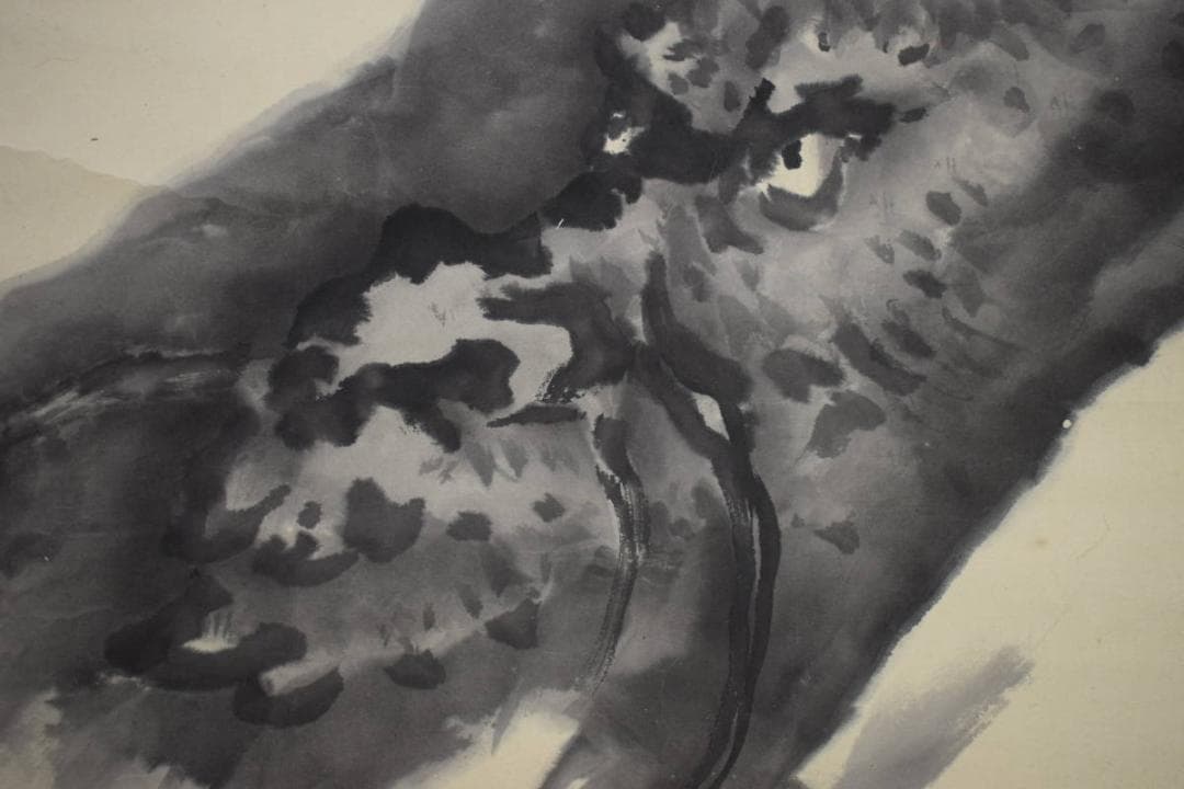 真作/岸駒の長男/佐伯岸岱/雲龍図/杉題箱付/布袋屋掛軸HJ-359