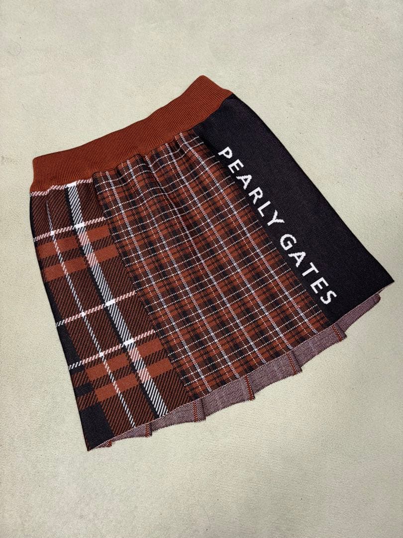 （超美品）パーリーゲイツ 、マルチチェック柄、ニット、セットアップ、サイズ0