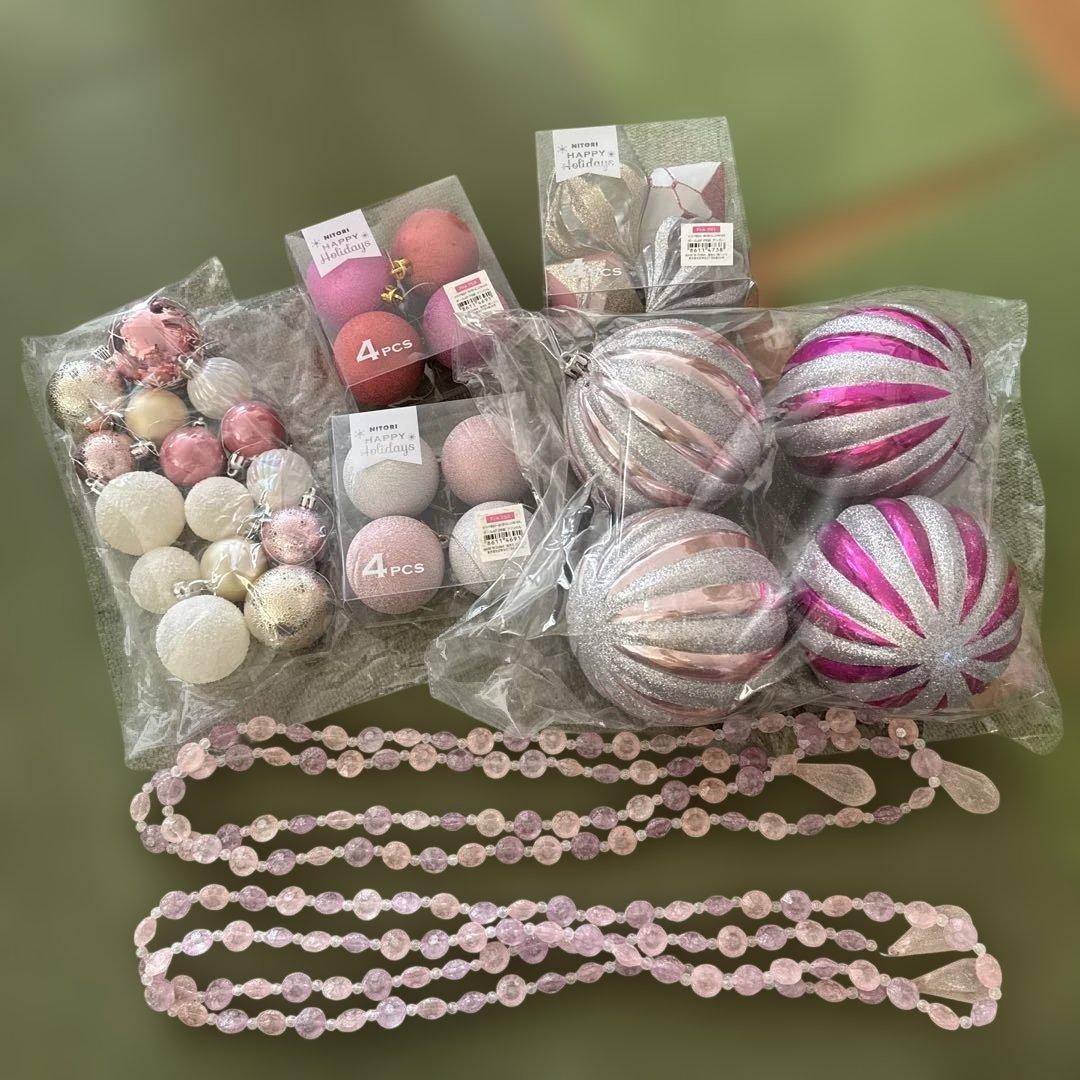 美品　ピンク系　クリスマスオーナメントセット 20個以上セット