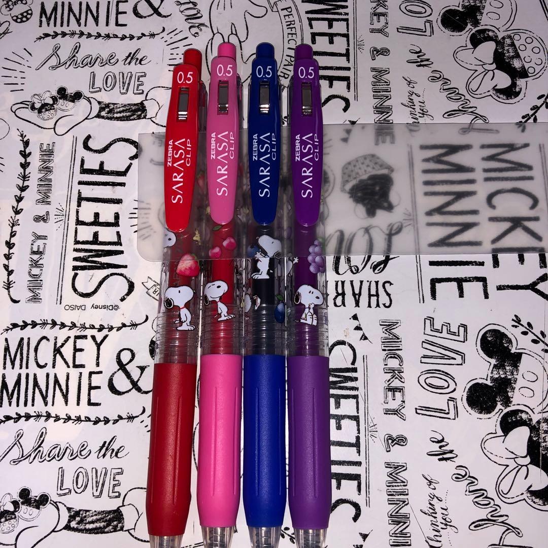 スヌーピー SARASA サラサ　フルーツ柄4本