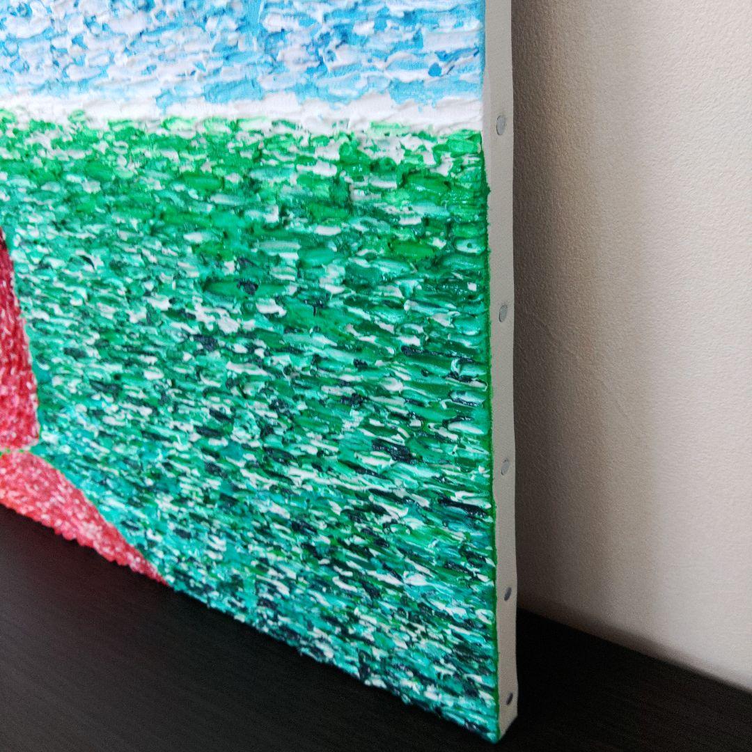 抽象画 自然風景 アクリル絵画　空気感　太陽　花　大地