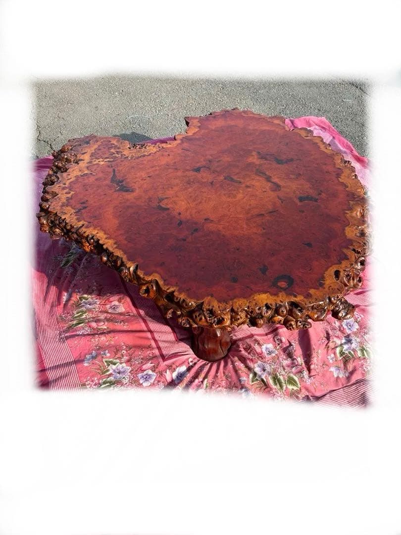 【希少】花梨瘤 一枚板 座卓 高級テーブル 大型