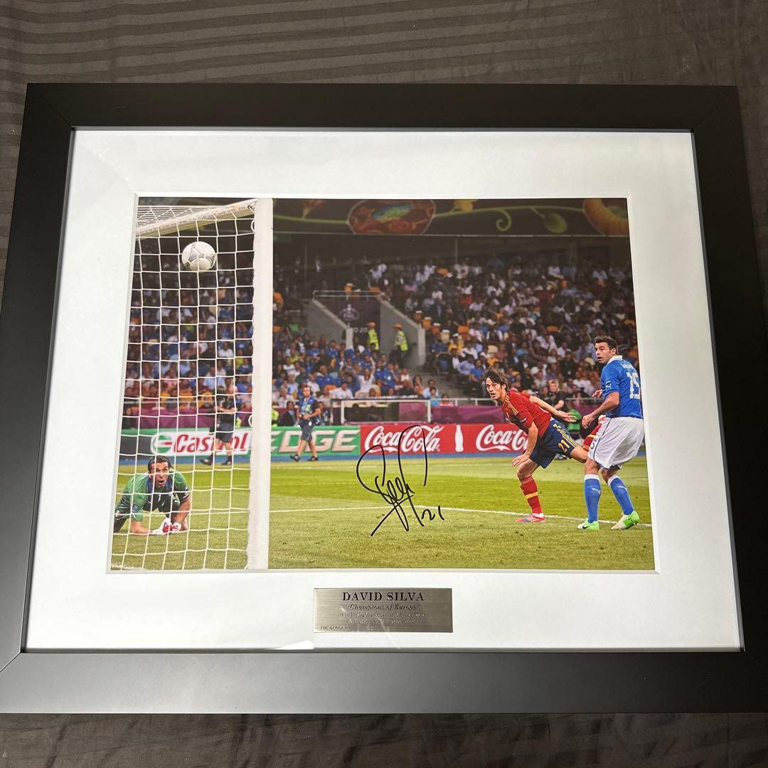 ダビドシルバ　直筆サインアート　スペイン代表　ザ・ダグアウト　証明書付き　新品