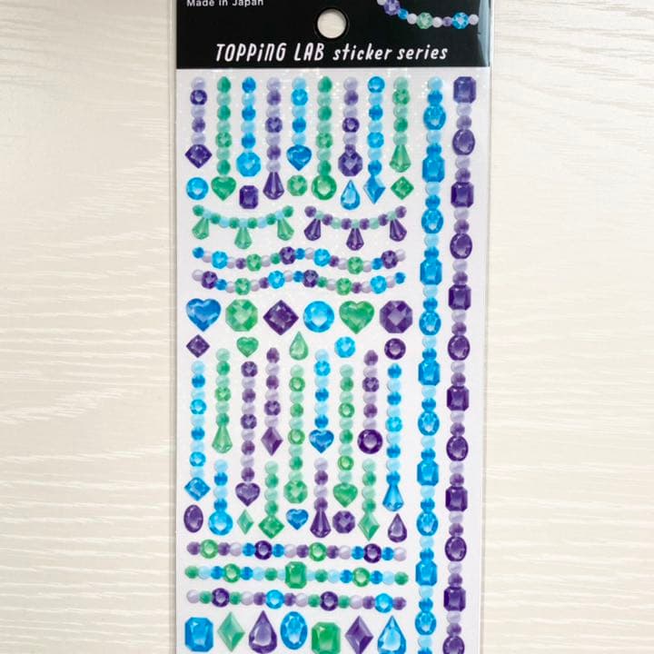 セリア  TOPPing LAB ステッカーシール  ジュエル 4種