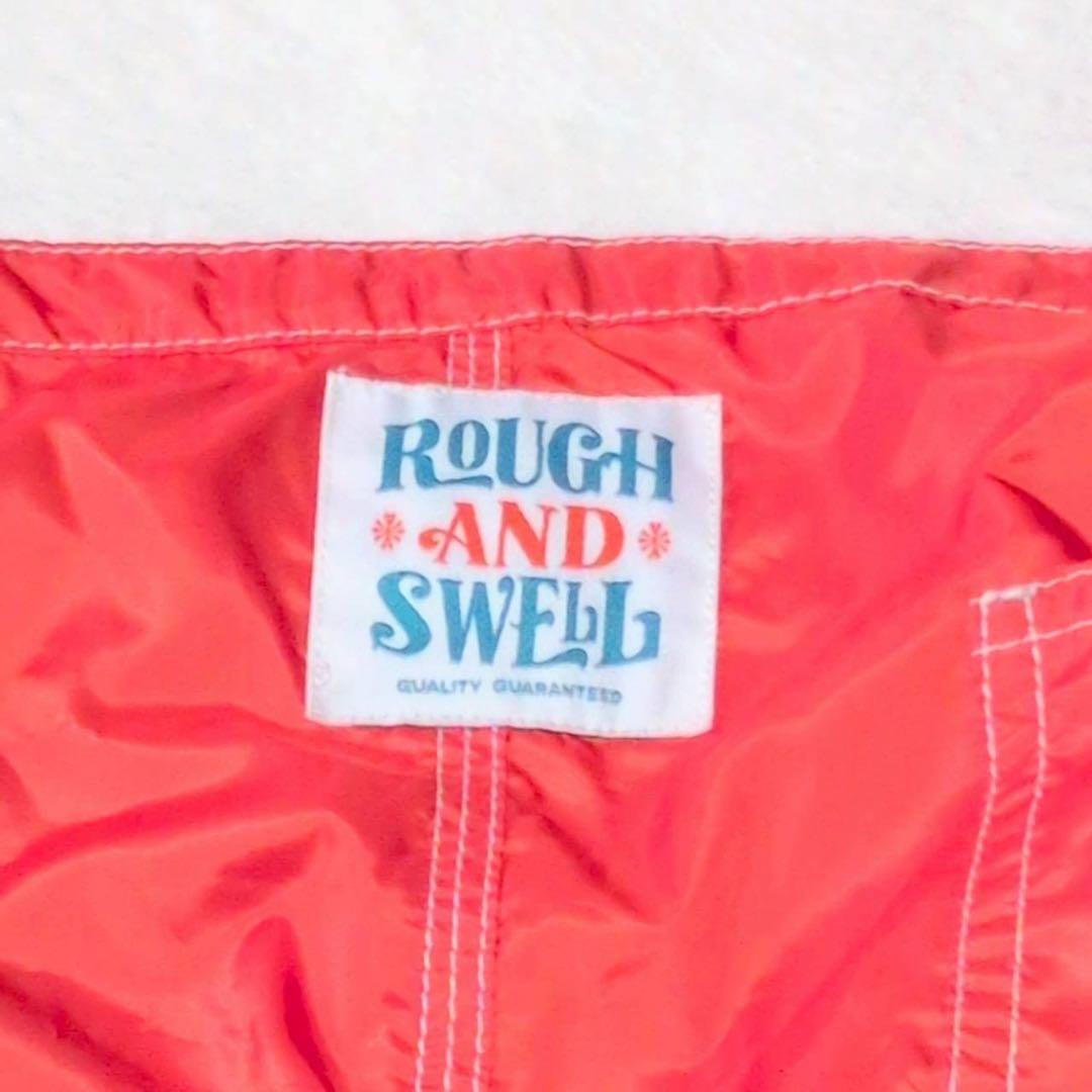 【rough & swell】ナイロン ゴルフパンツ ウエスト調整 オレンジ L