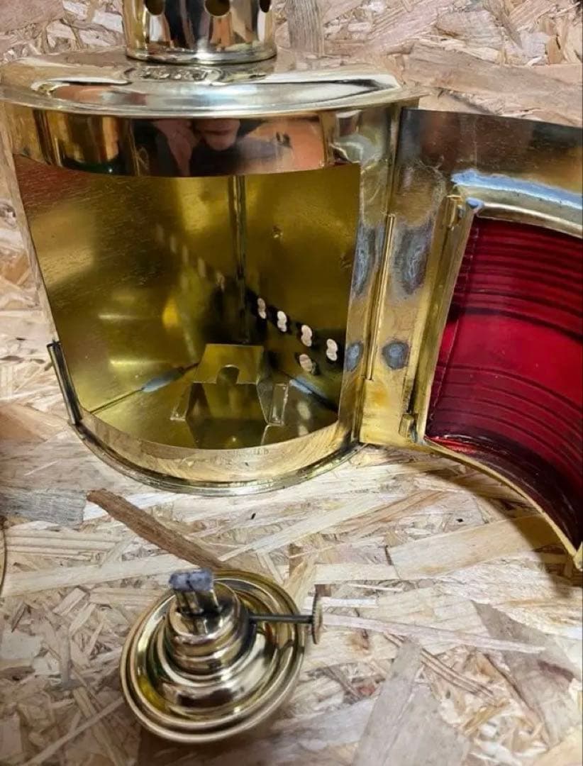 ビンテージ航海灯　右舷・左舷セット　オール真鍮製　マリンランプ