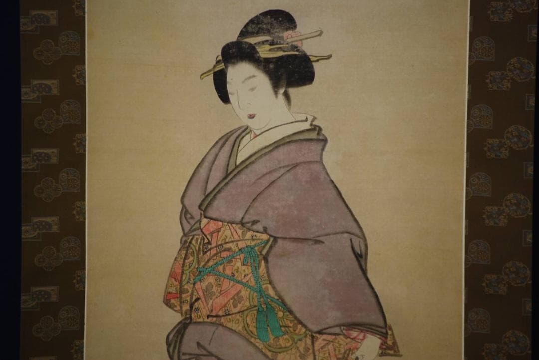 模写/鳳鳴/元録美人画/布袋屋掛軸HD-204