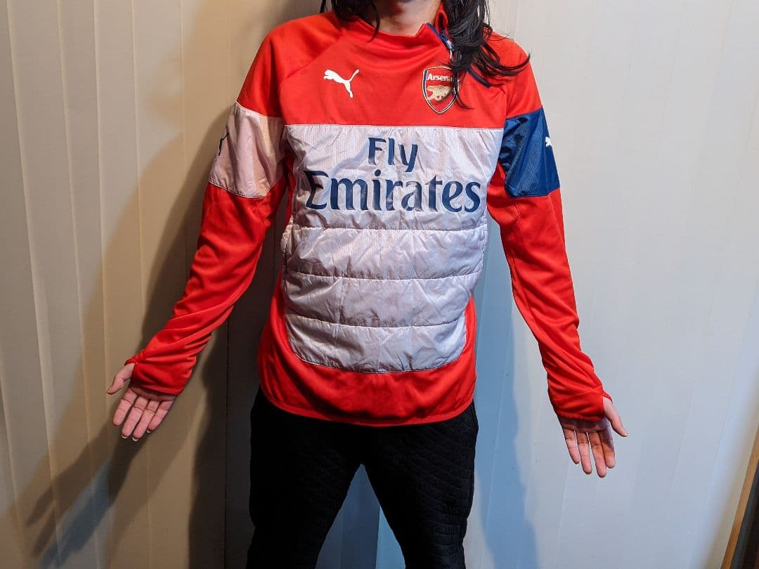 プーマ　アーセナル　中綿　トレーニングウェア　長袖シャツ　サッカー　ハーフジップ