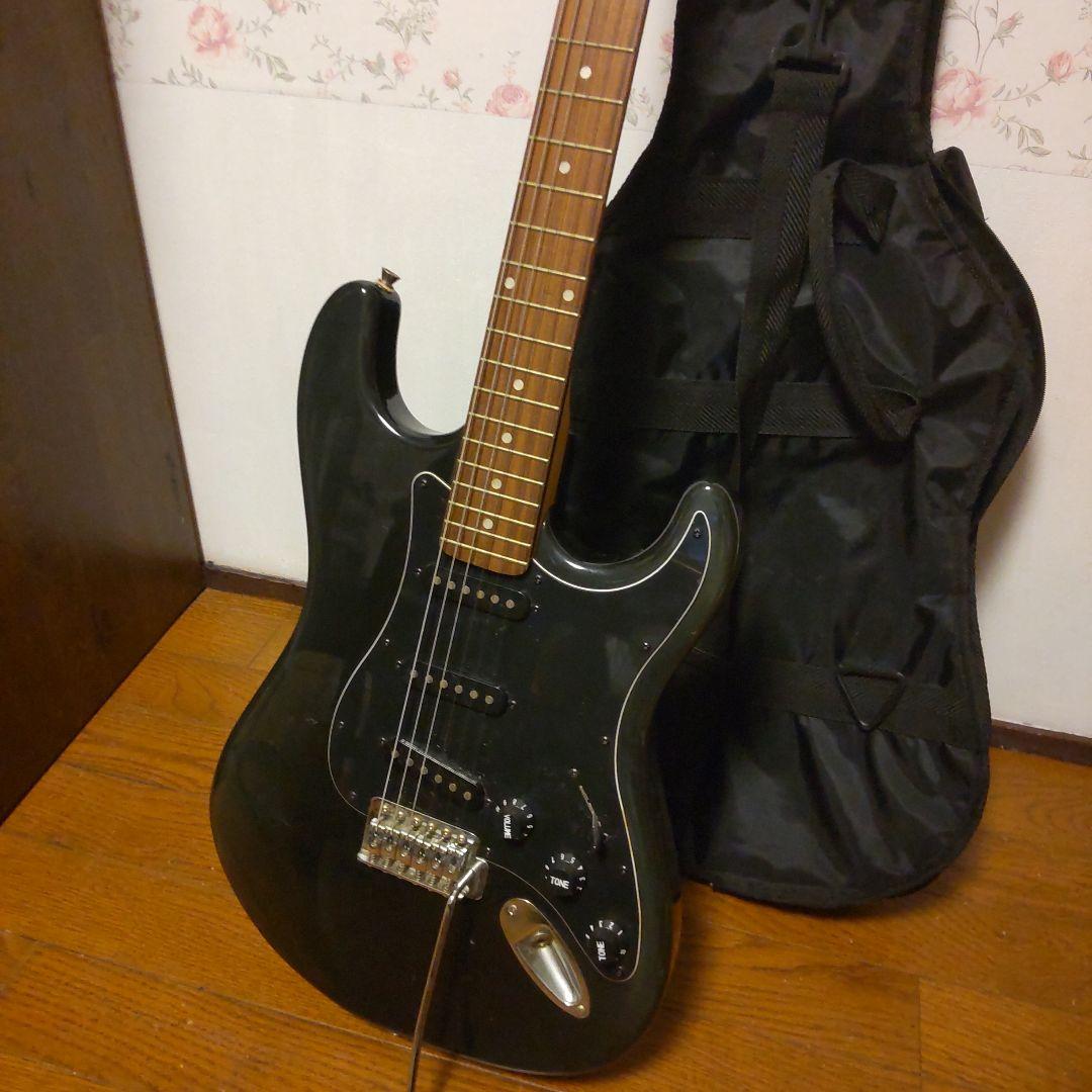 格安！Mavis 石橋製作所製 エレキギター 黒 ソフトケース、各種付属品付き