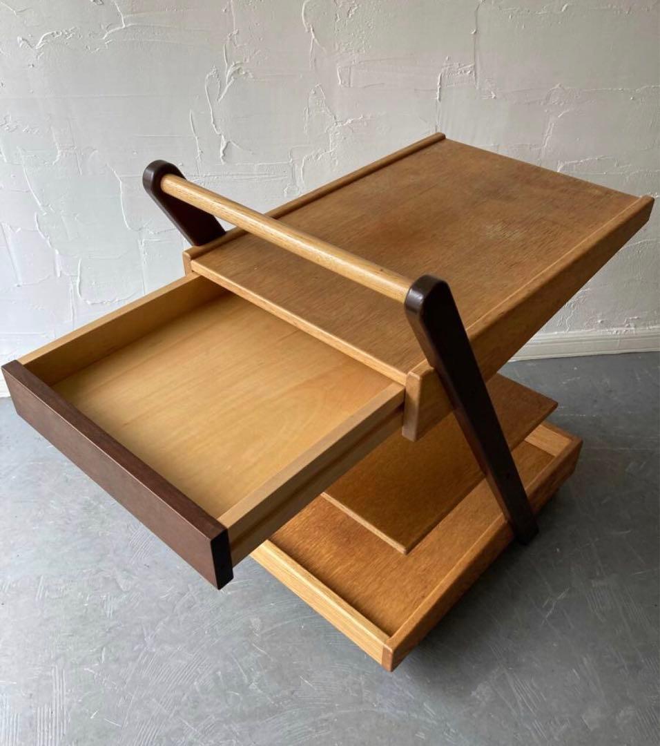 ジャパニーズモダン　木製無垢ワゴン