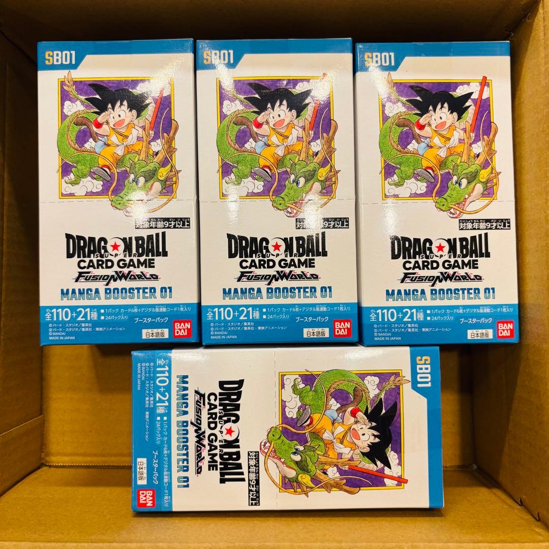 【テープ付き未開封】ドラゴンボールカード MANGA BOOSTER 01 4箱