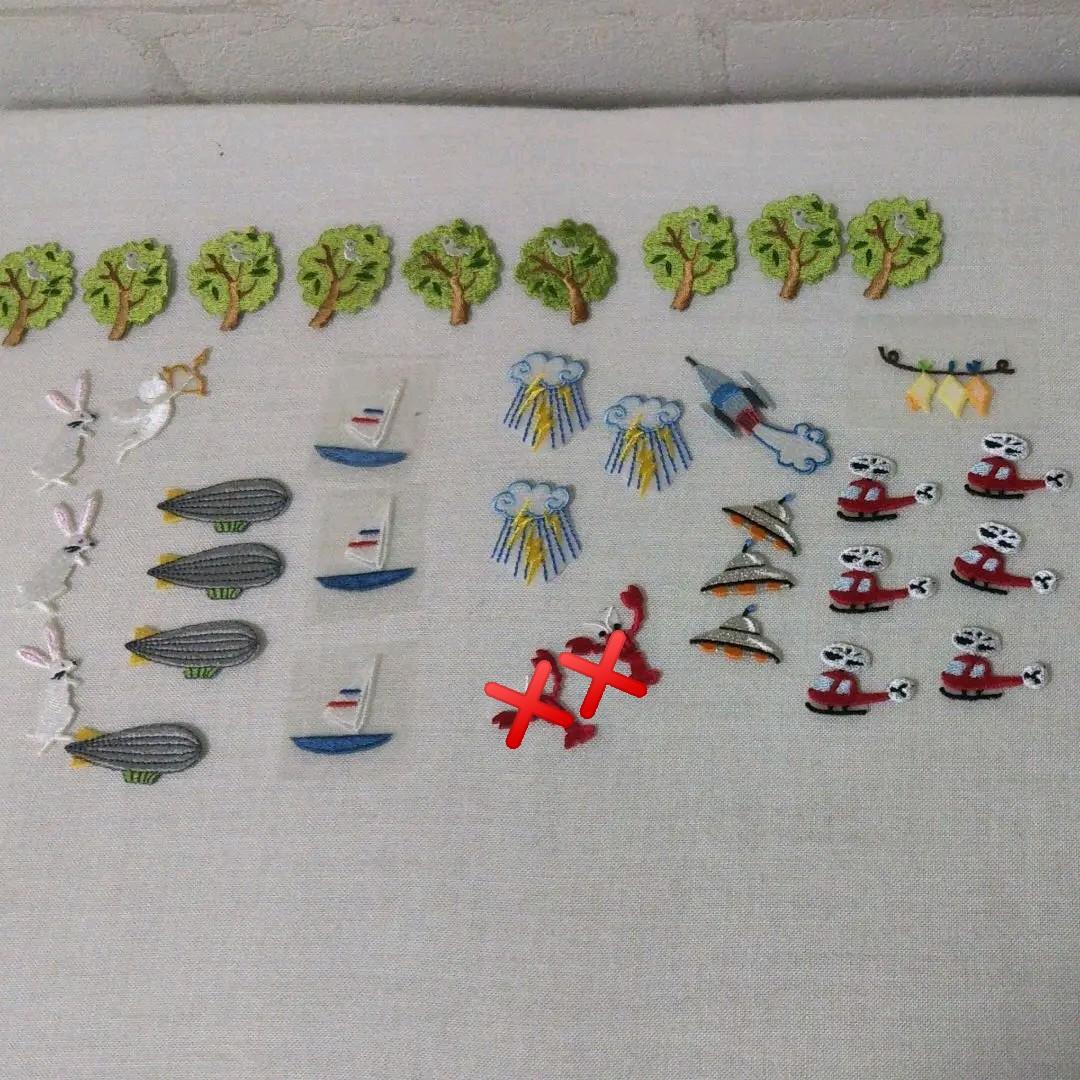 可愛い ワッペン アップリケ レトロ ザリガニ ロボット ロケット 電車 船