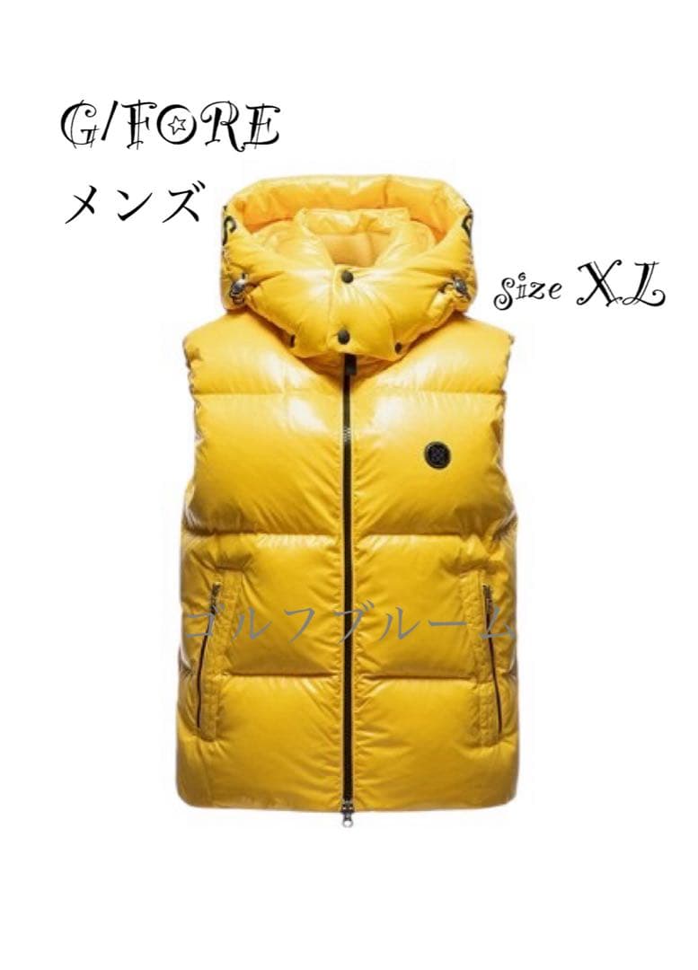 新作G/FORE韓国ジーフォア　メンズダウンベスト　イエローsizeXL