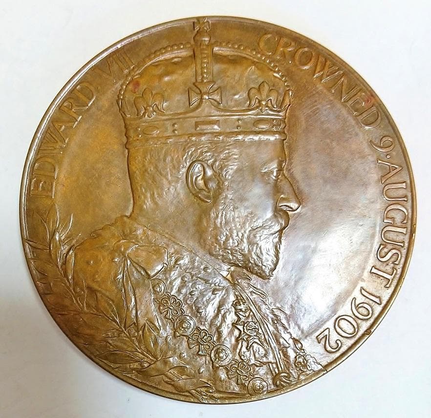 ③大型記念メダル 55mm 1902年 英国 エドワード7世戴冠式 銅貨