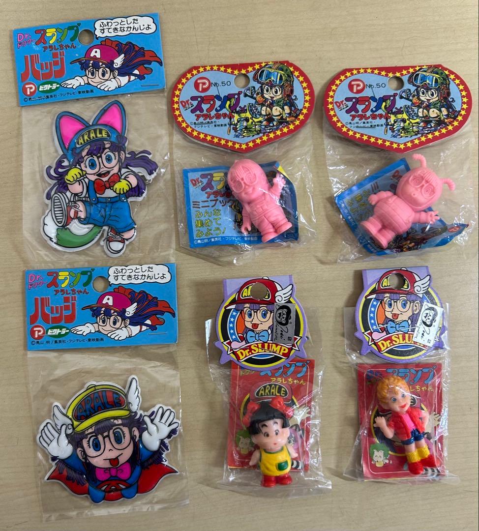 昭和レトロ　Dr.スランプ　アラレちゃん　消しゴム　フィギュア バッジ　6種