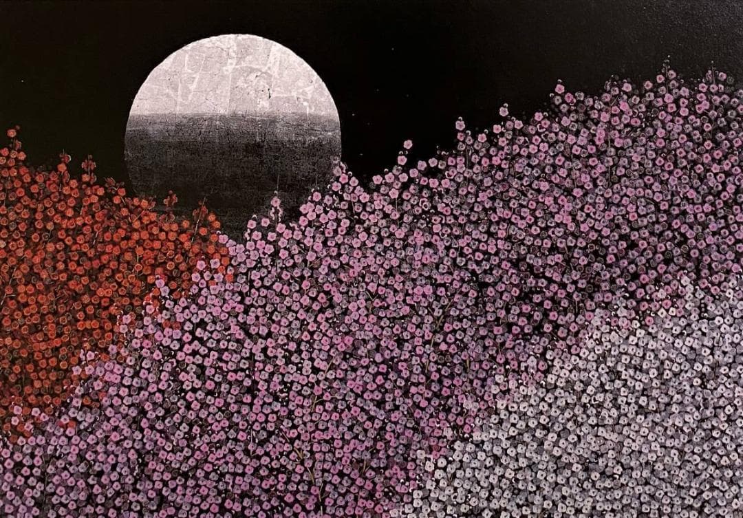 平松礼二、【路一月華】、希少な額装用画集より、新品額装付、状態良好