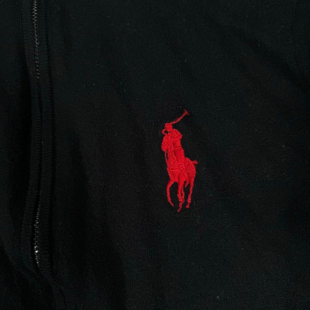 ポロゴルフ　ラルフローレン　ジップアップブルゾン　L ポニー　刺繍　ウール　黒