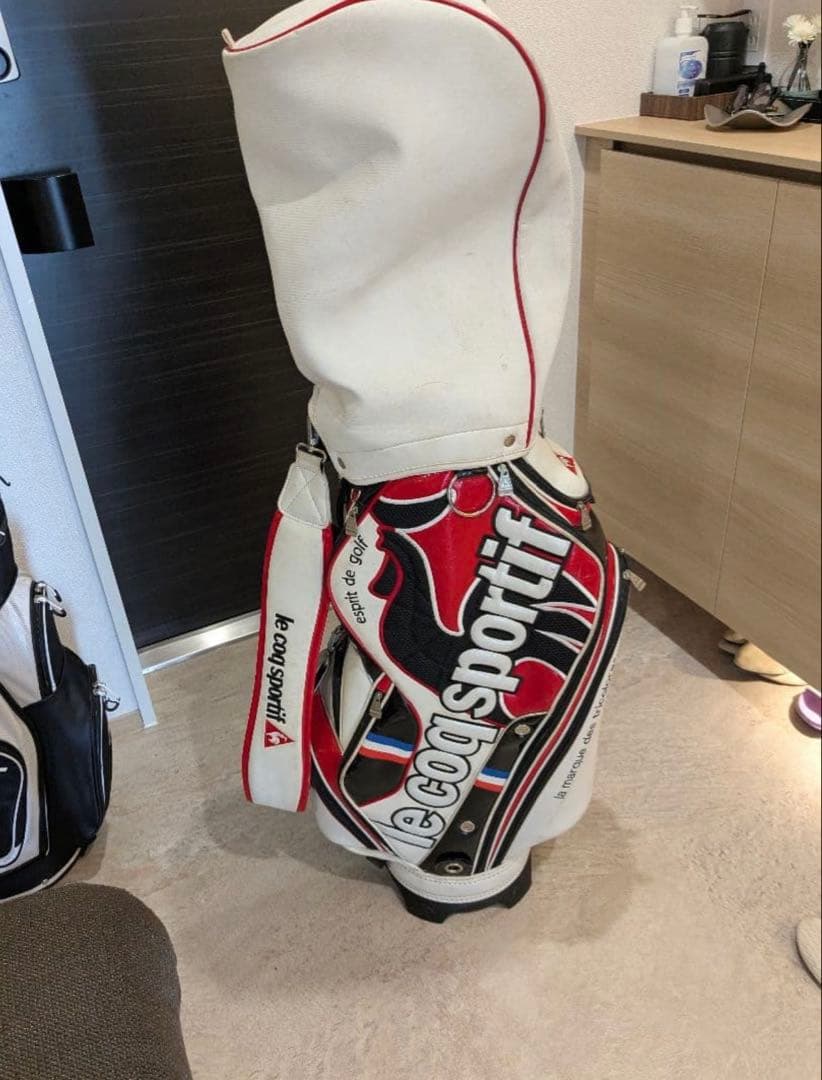 le coq sportif キャディバッグ 赤白黒