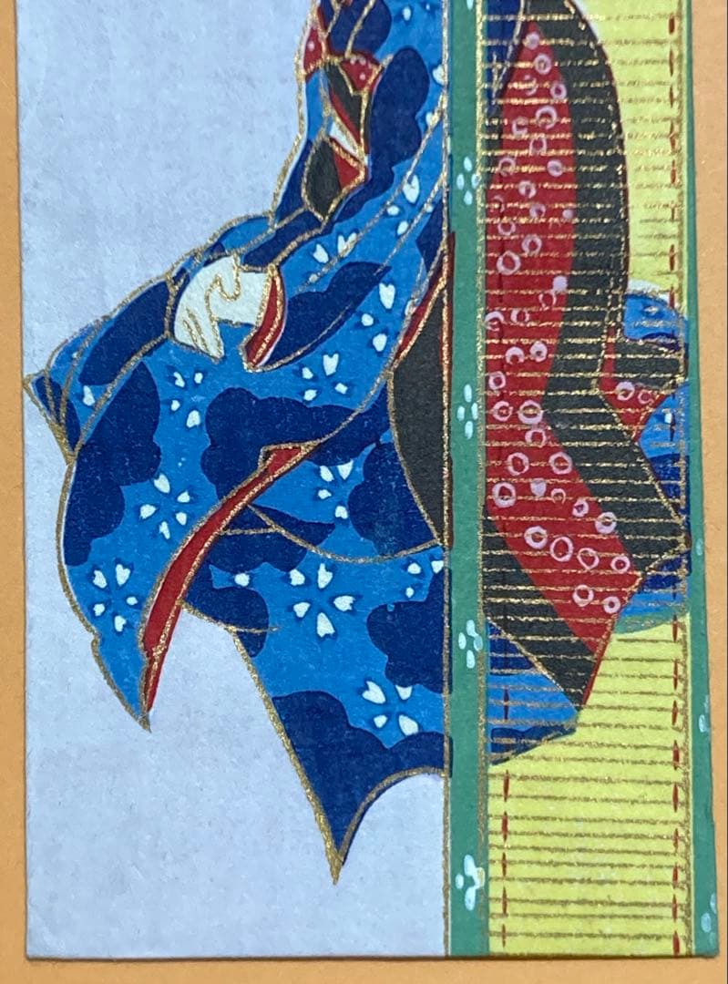 小林かいち？木版画 女性の横顔 絵封筒、京都京極さくら井屋版