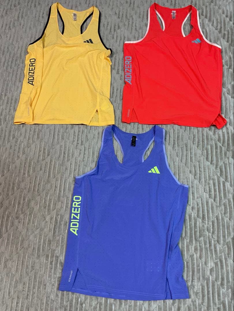 アディゼロ シングレットランニング 陸上用シャツ 3枚セットLサイズ