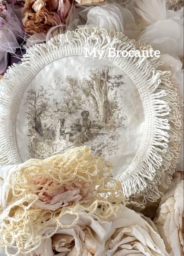 アンティーク雑貨 Victorian Printed Cotton Mats Set 4