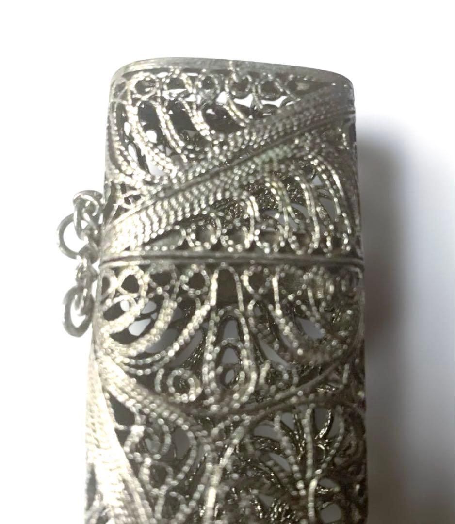 アンティーク　銀線細工　ライターケース　香入（こういれ）ケース　ビンテージ品