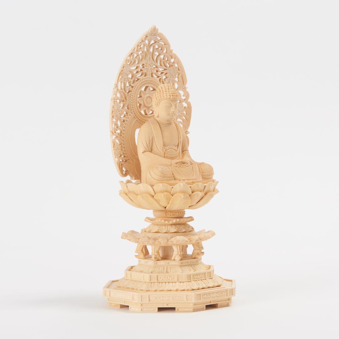 桧　２.５寸　釈迦如来　＃０５４