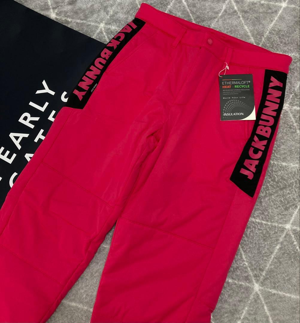 新品 パーリーゲイツ ジャックバニー PEスムース 中綿パンツ(4)M/ピンク