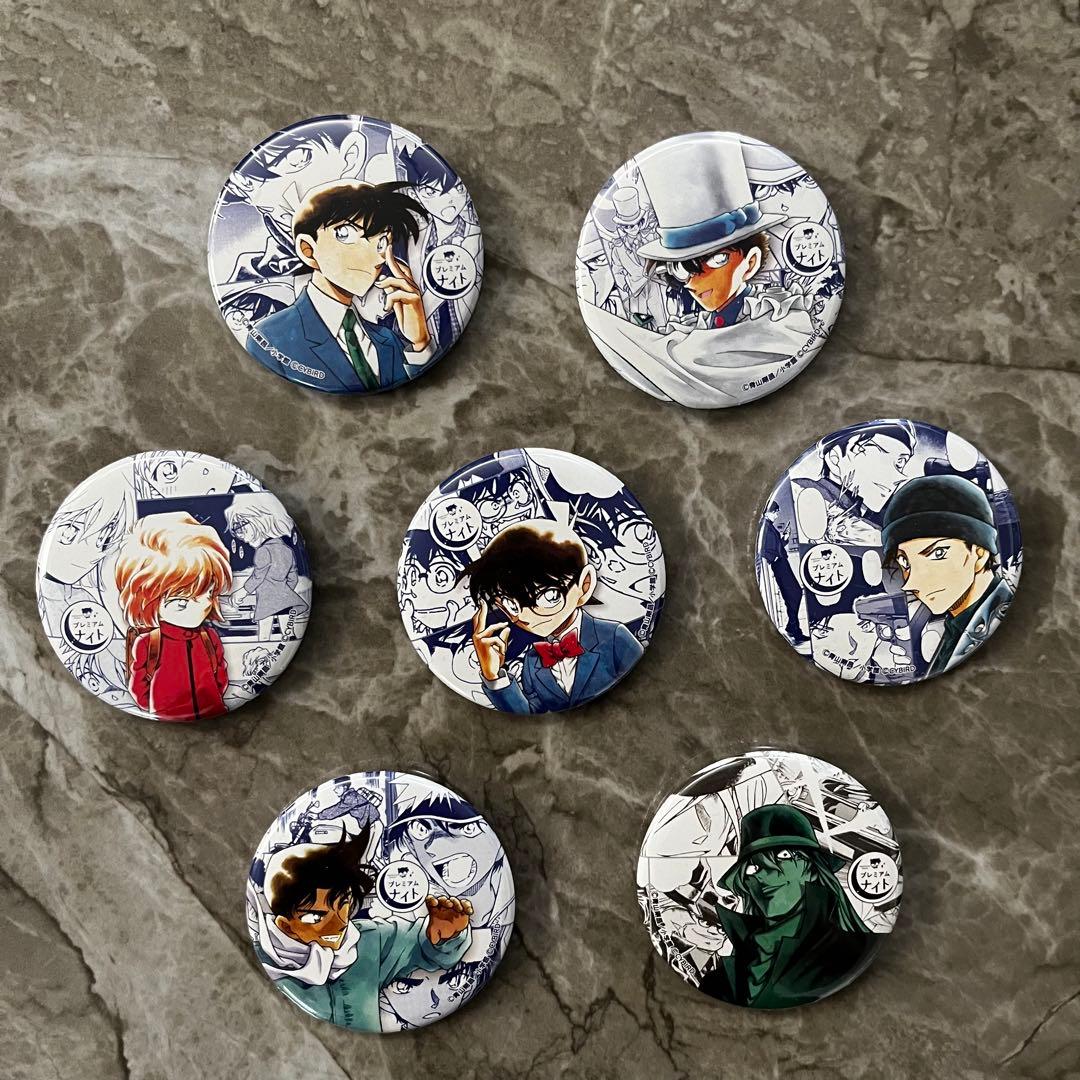 名探偵コナン　プレミアムナイト　缶バッジ　工藤新一　灰原哀　怪盗キッド　ジン