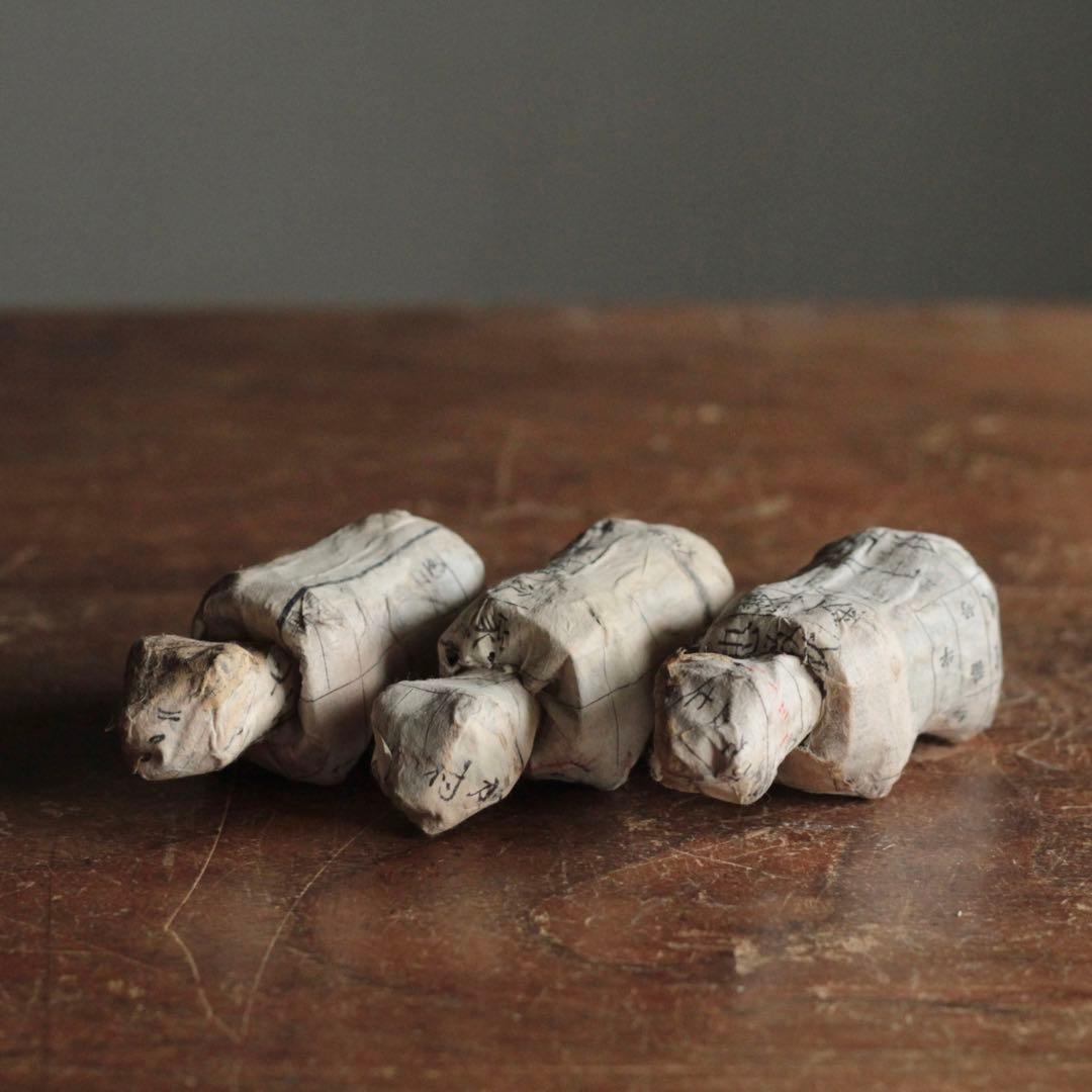 張子 首振り虎 未完成品 3体 郷土人形 古道具 アンティーク オブジェ