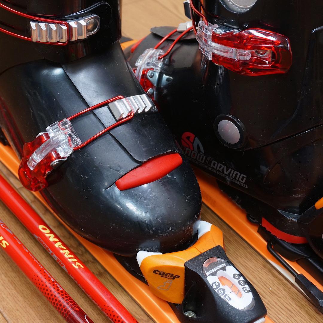 メンテ済 130cm 靴24cm ROSSIGNOL スキーセット