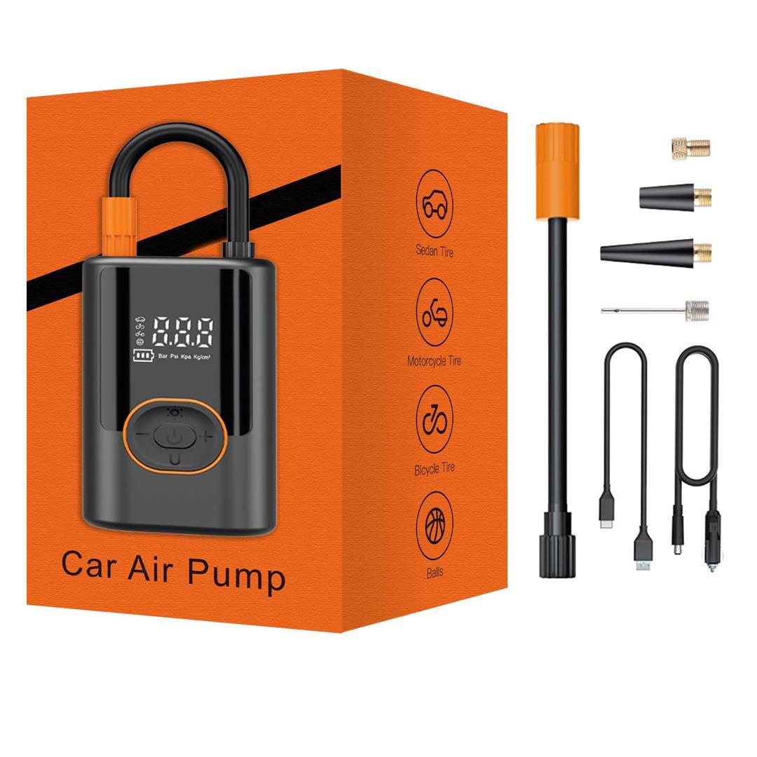 ☘️自転車 空気入れ 電動 バイク 車 コードレスエアポンプ コンパクト LED