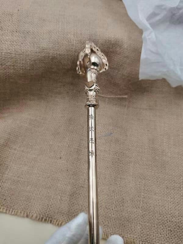 【修縁堂】密教法具 准提金剛勾 精密金属彫り 真鍮製 vajra 26cm