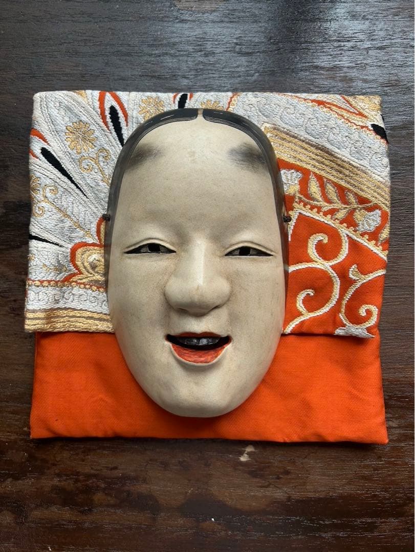 能面　木彫り　面袋付き