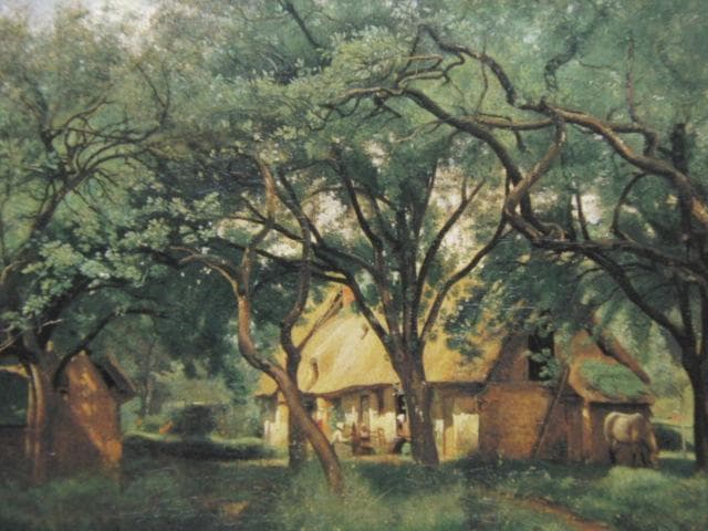 カミーユ・コロー、オンフルールのトゥータン農場、希少な額装用画集より