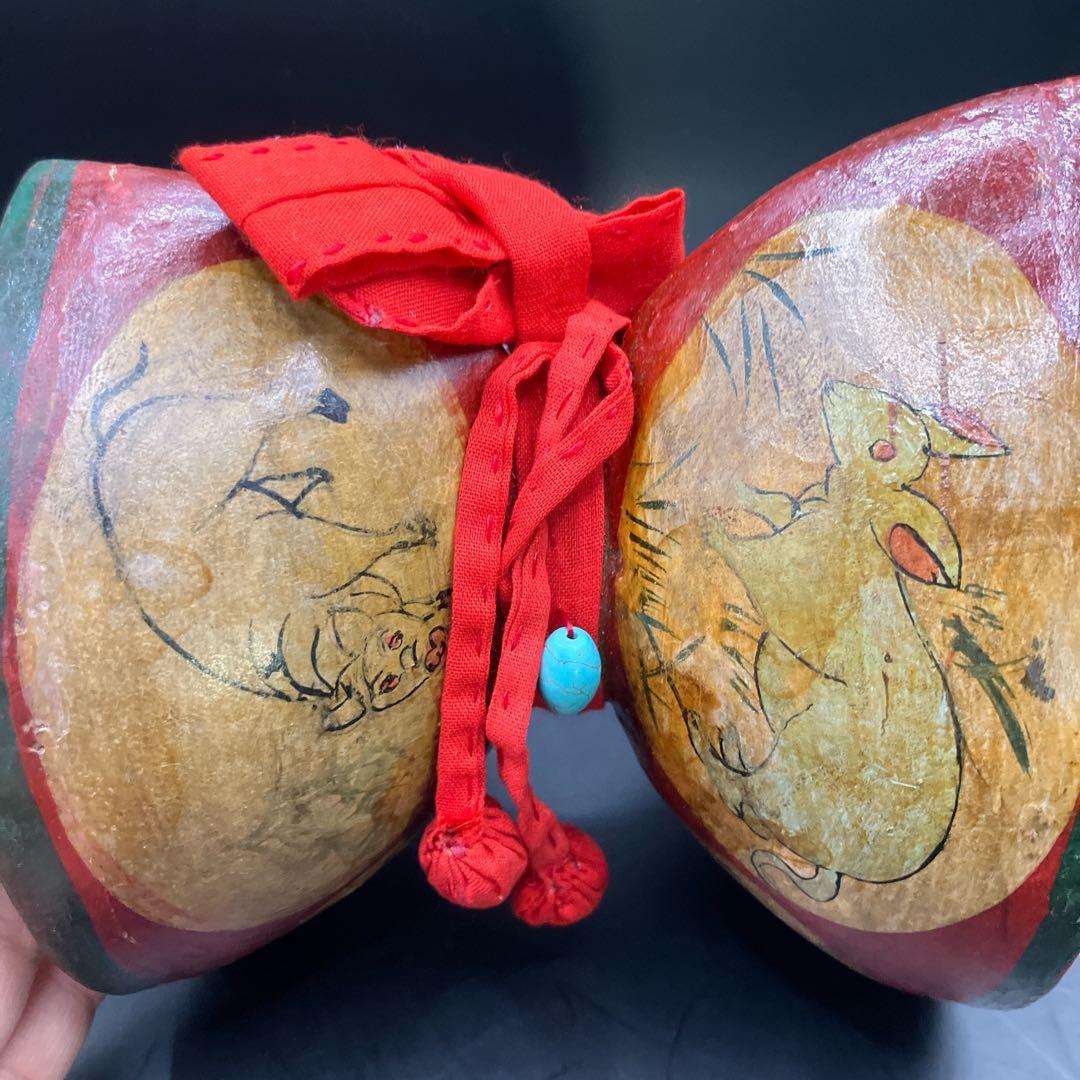 小太鼓 中国 骨董 干支 動物 太鼓 打楽器 アンティーク