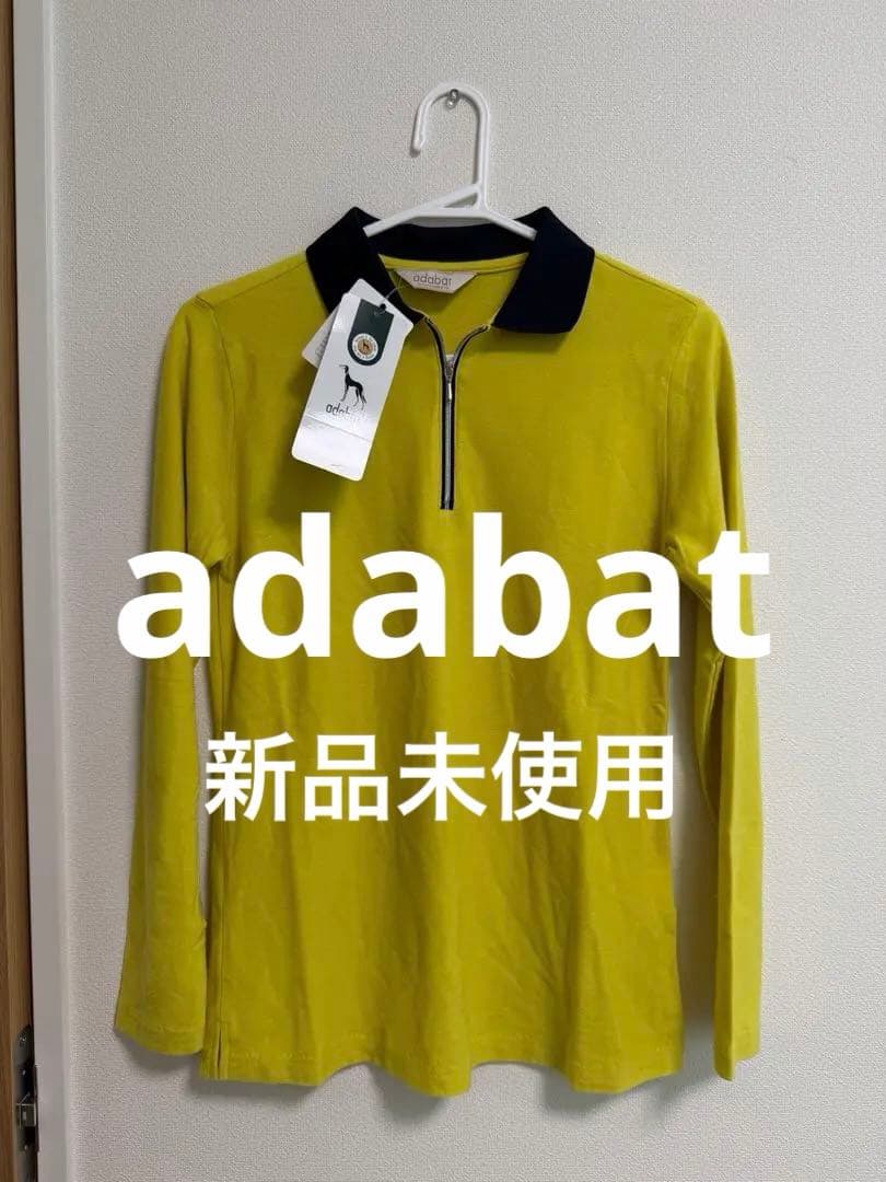 【新品タグ付】アダバット ゴルフ ハーフジップ 長袖ポロシャツ イエロー 38