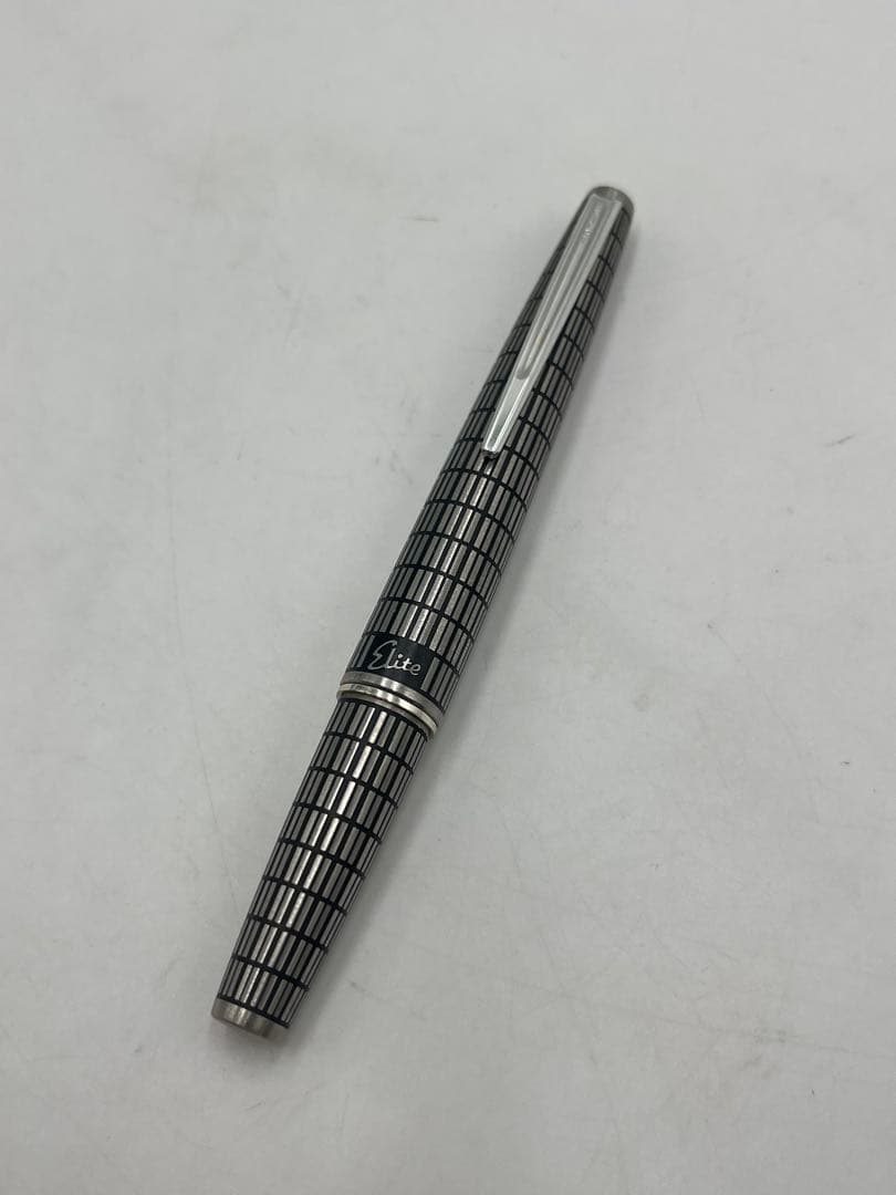 パイロット エリート 格子柄 万年筆　18K 750 F ヴィンテージ
