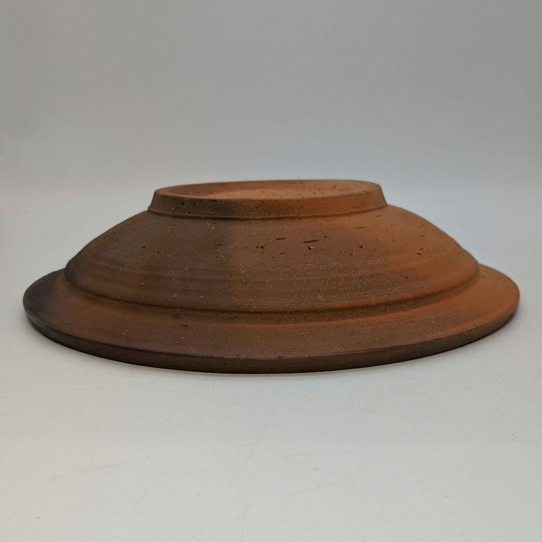 岡山県重要無形文化財 伊勢崎満 備前焼 緋襷皿 共箱栞 直径30cm 食器 盛皿