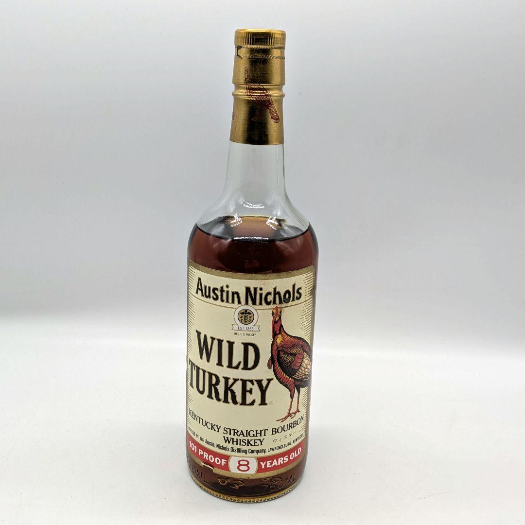 オールドボトル ワイルドターキー 8年 木箱入り 藁 羽 リーフレット カード付