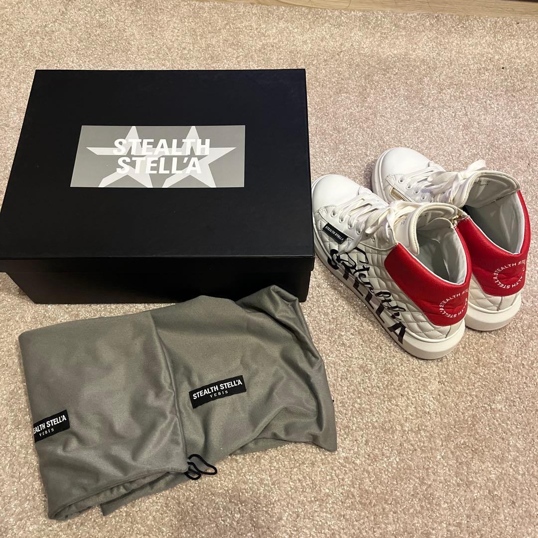 STEALTH STELLA スニーカー ホワイト/レッド　24〜24.5cm