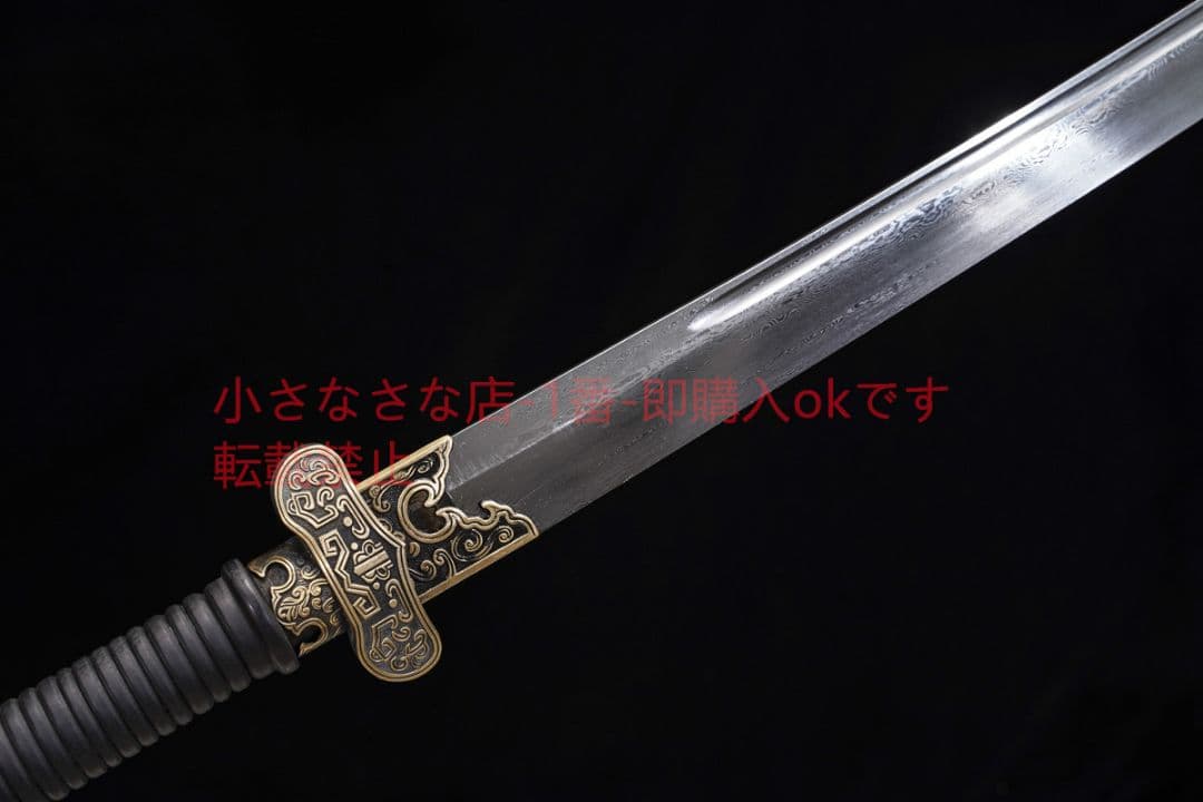 黒金古刀清腰刀百錬模様鋼  古兵器 武具 刀装具 日本刀 模造刀 居合刀