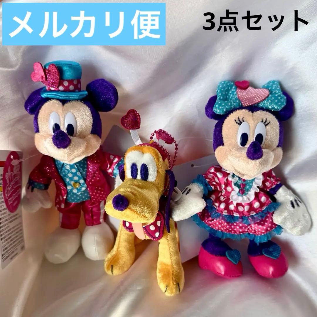 【パルパルーザ】 ミニー ミッキー ぬいぐるみバッジ 3点セット ディズニー