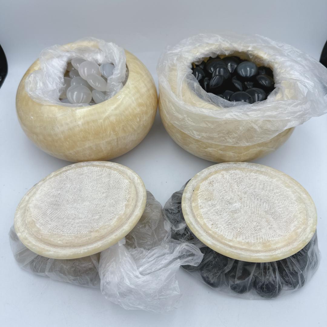 【希少】【美品】大理石 囲碁 碁石 囲碁 囲碁道具 2個セット