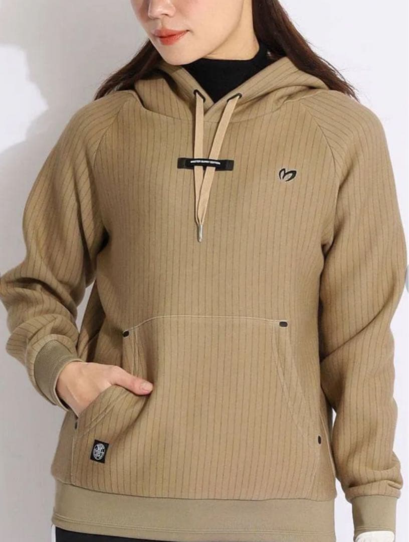 新品　マスターバニーエディション　パーカー　フーディ　ストライプ　ベージュ　2