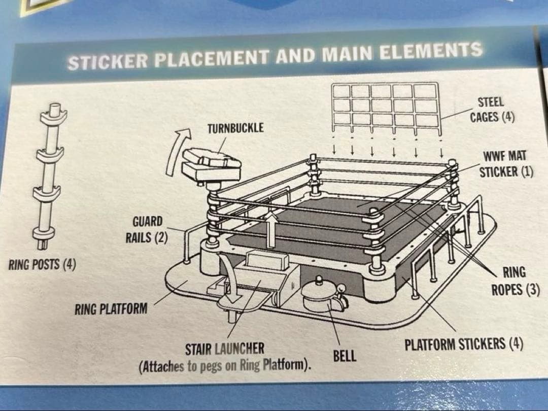 フィギュア用プロレスリング（ゴング付き）＋WWFレスラーフィギュア