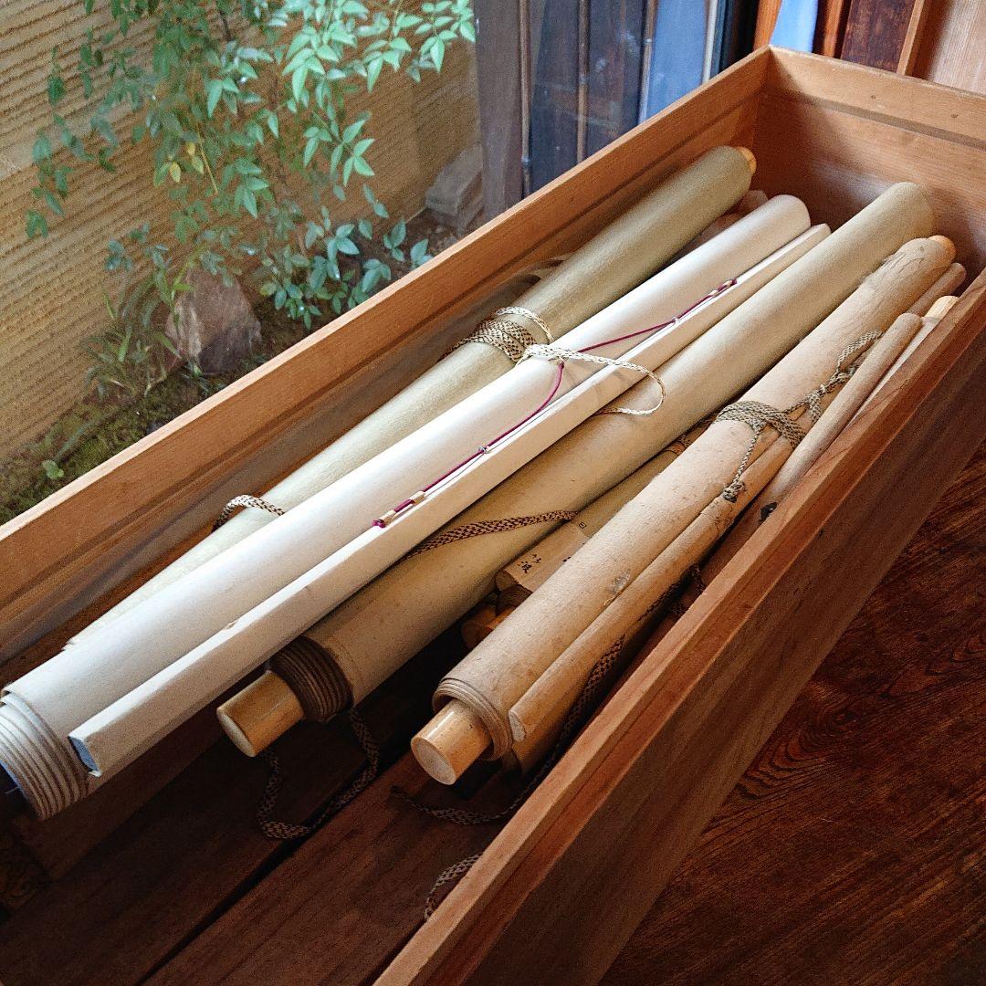 今月中の値下げです！骨董 総檜 軸箱