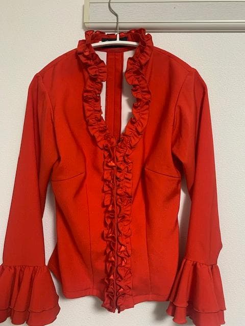 フラメンコ用 ソニアジョーンズ 赤フリルトップス